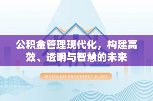 道滘公积金管理现代化，构建高效、透明与智慧的未来