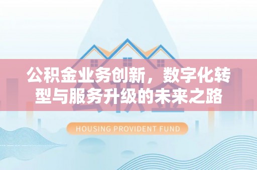 道滘公积金业务创新，数字化转型与服务升级的未来之路