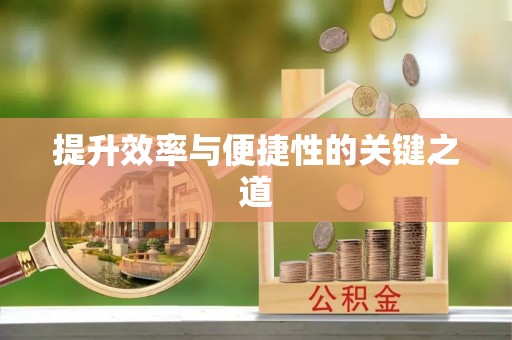 道滘提升效率与便捷性的关键之道