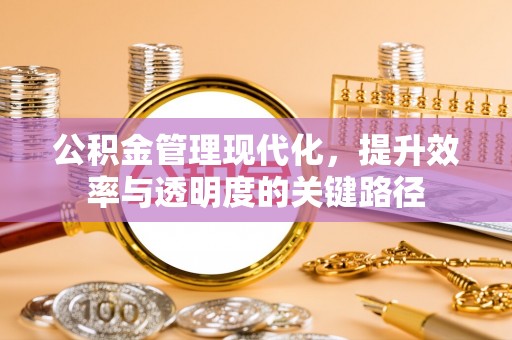 道滘公积金管理现代化，提升效率与透明度的关键路径